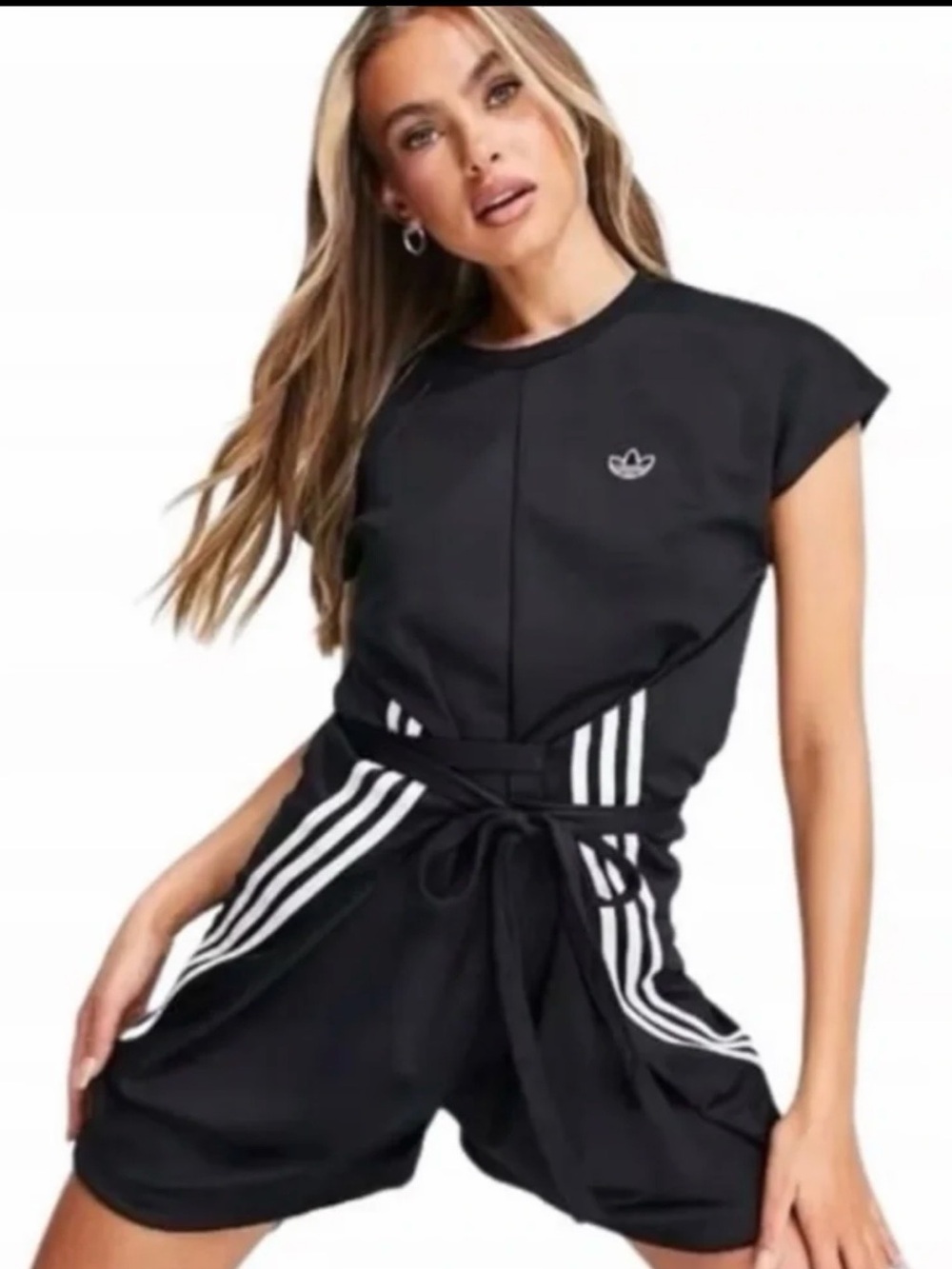 Adidas Classics Black and White Fashion Wrap Romper